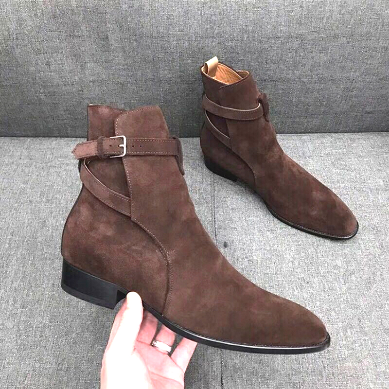Crossfit Male - Zwart Bruin Echt Koe Suede Kruis