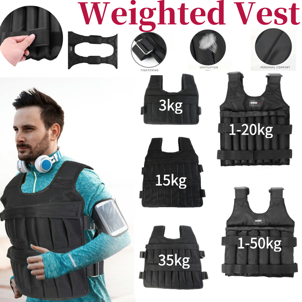 Crossfit Weight Vest - 3/15/35kg Trainingsgewichtjas Verstelbaar trainingsvest Trainingsapparatuur voor