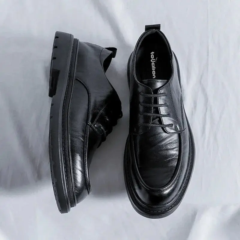 Crossfit Male - Lace Up Ronde Neus Leren Herenschoenen