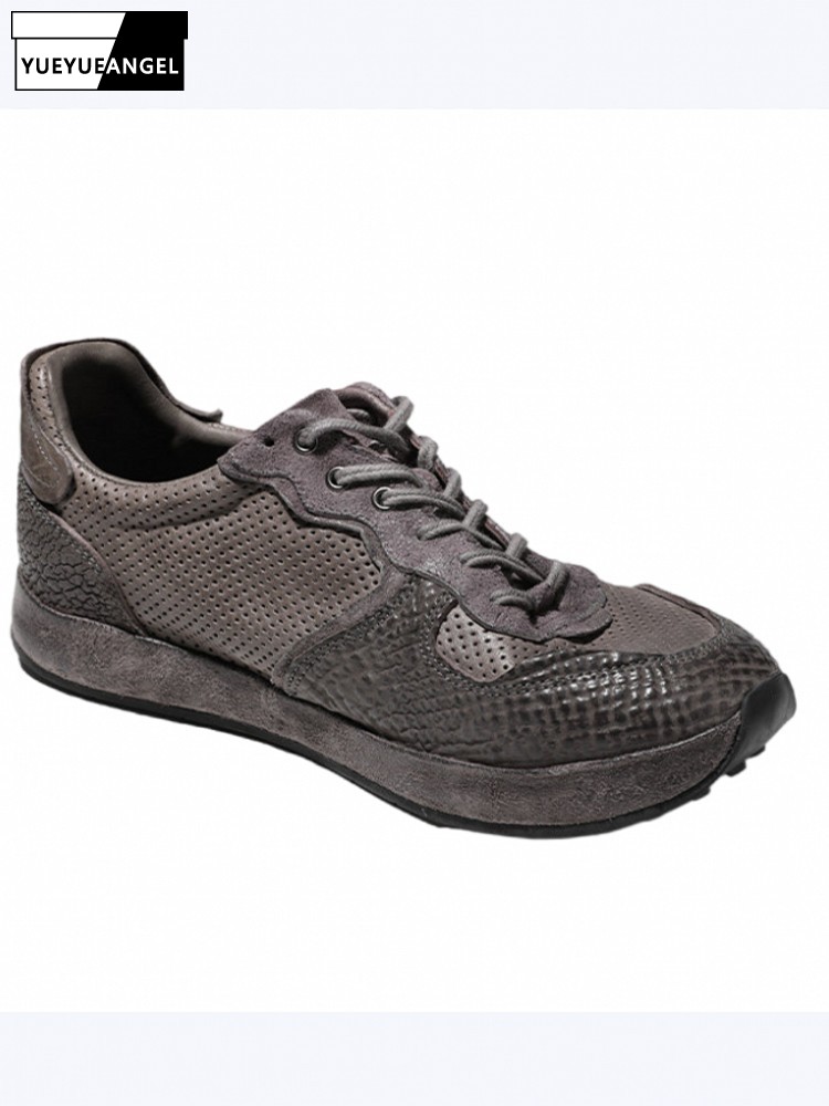Crossfit Male - Hoge kwaliteit handgemaakte paardenhuid herensneakers, echt